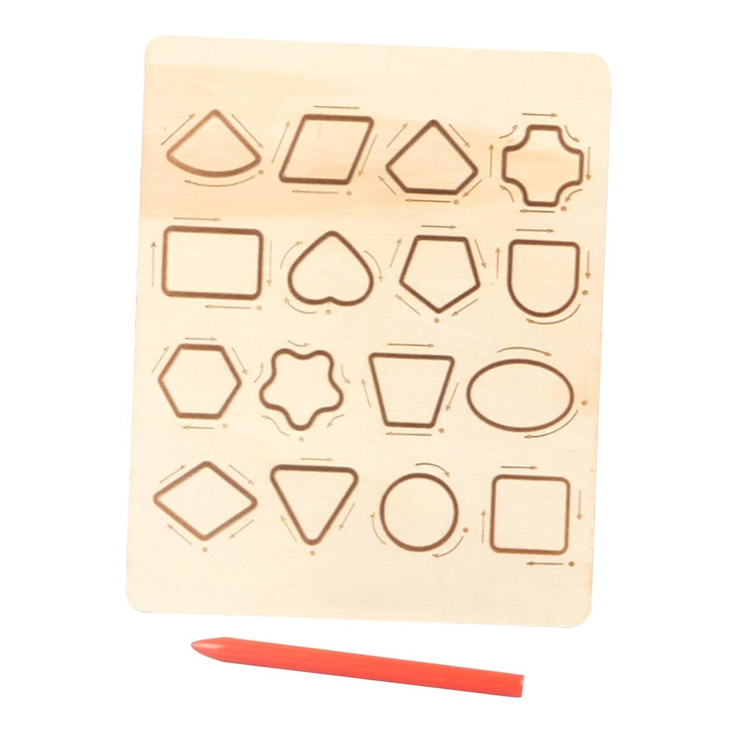 BNF® Wooden Shape Number Tracing Board: Preschool Kids Early Learning Education Tool