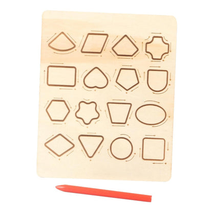 BNF® Wooden Shape Number Tracing Board: Preschool Kids Early Learning Education Tool