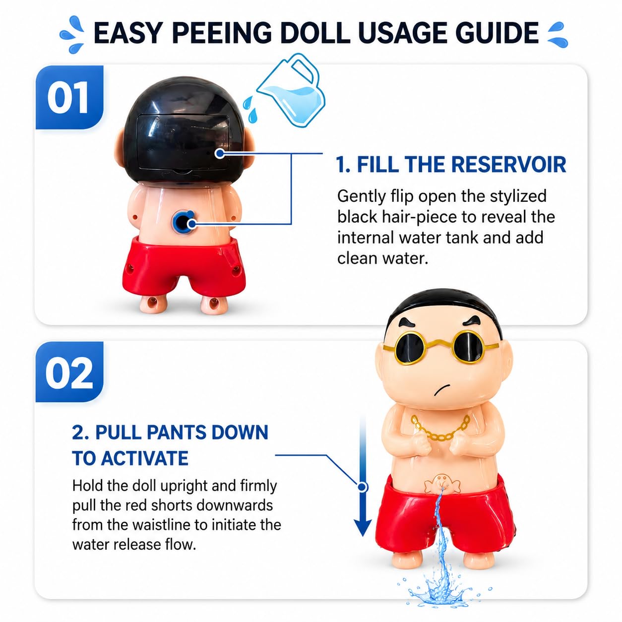 Degomart Shinchan Water Spray Squeeze Prank Toy 4.3in Red