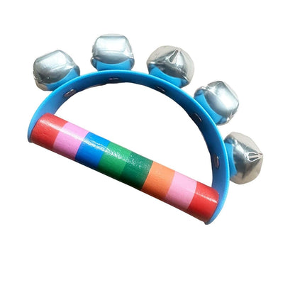 URJIX Wooden Tambourine Musical Toy Set of 4