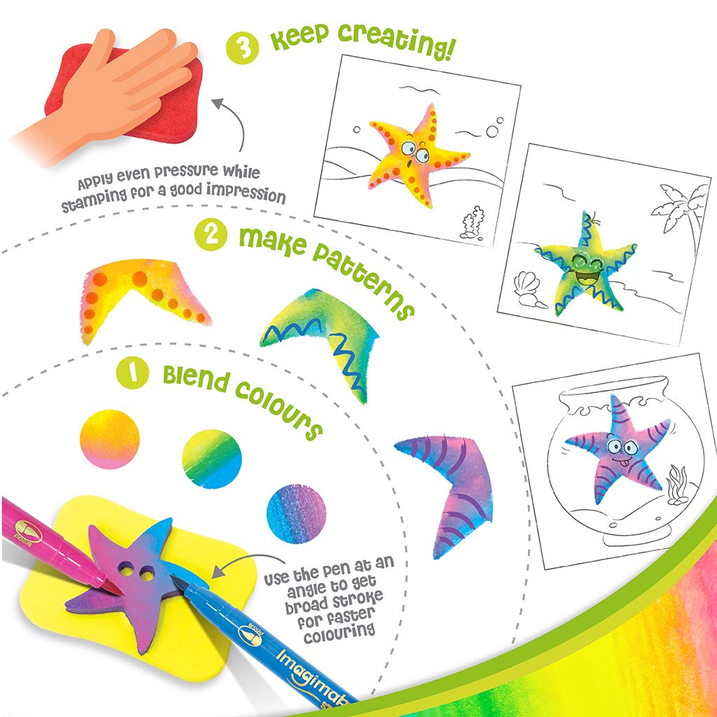 Imagimake Animal Kingdom Stamp Art Mess-Free Kids Coloring Set 3+ Years