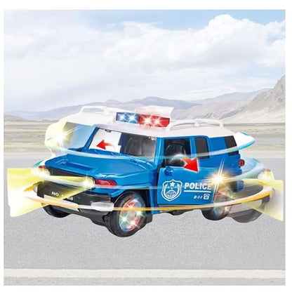 Dynamic Stunt Police Car Toy: 3D Lights, Siren, Music, Lightning Wheels