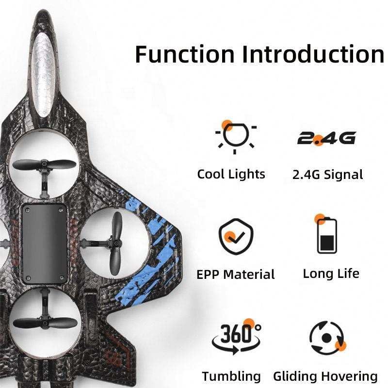 Ocvito Blue 2.4GHz Remote Control Fighter Jet with LED Lights