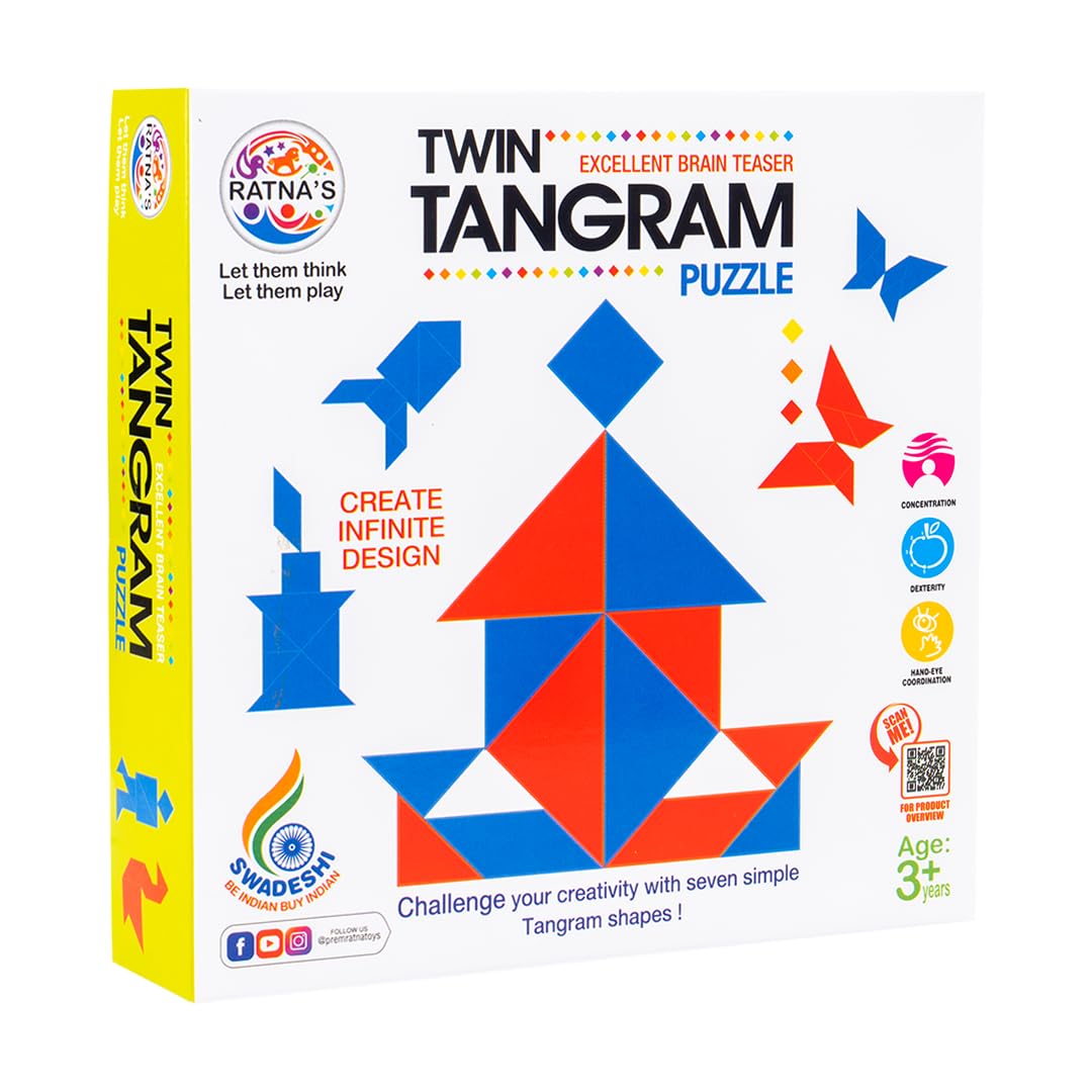 RATNA'S 1401 Twin Tangram Puzzle Game Toy