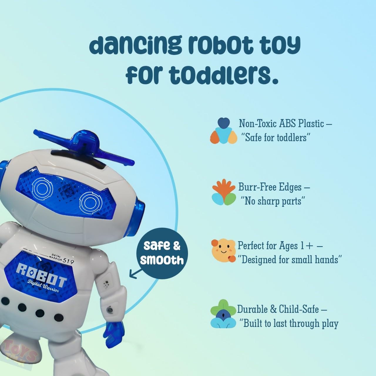 Vibrant Dancing Robot Toy for Kids: 3D Lights, Music, Spinning Fun