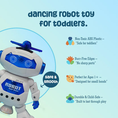 Vibrant Dancing Robot Toy for Kids: 3D Lights, Music, Spinning Fun