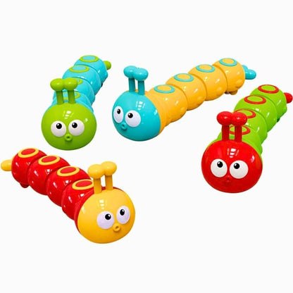IndusBay IB-PUSH-CATERPILAR-4PC Press and Go Caterpillar Toy
