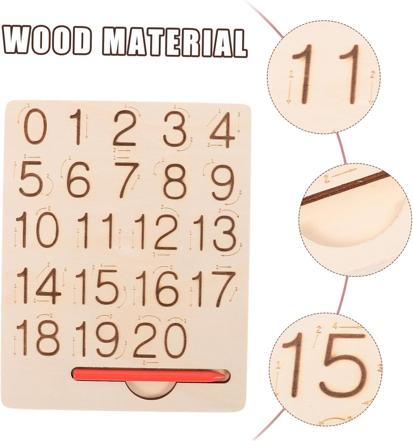 Little Mind Double-Sided Wooden Tracing Board: Numbers, Letters, Shapes for Toddlers