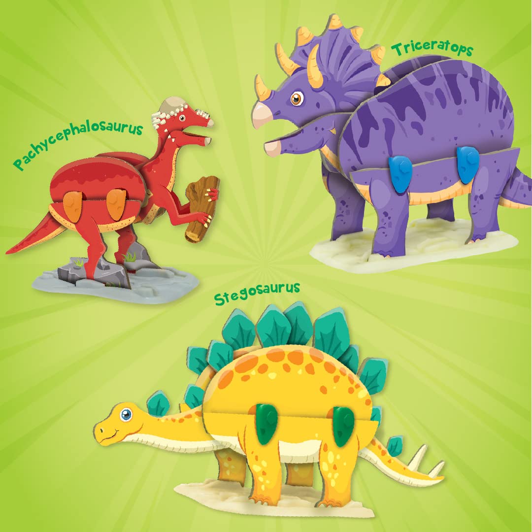 Imagimake Dino Quest 3D Puzzle: Surprise Egg Dinosaur Toy for Kids 5-8