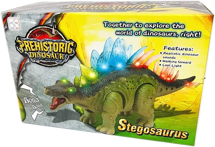 Jy4025 Electric Walking Stegosaurus Dinosaur Sound Light Toy