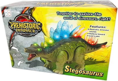 Jy4025 Electric Walking Stegosaurus Dinosaur Sound Light Toy
