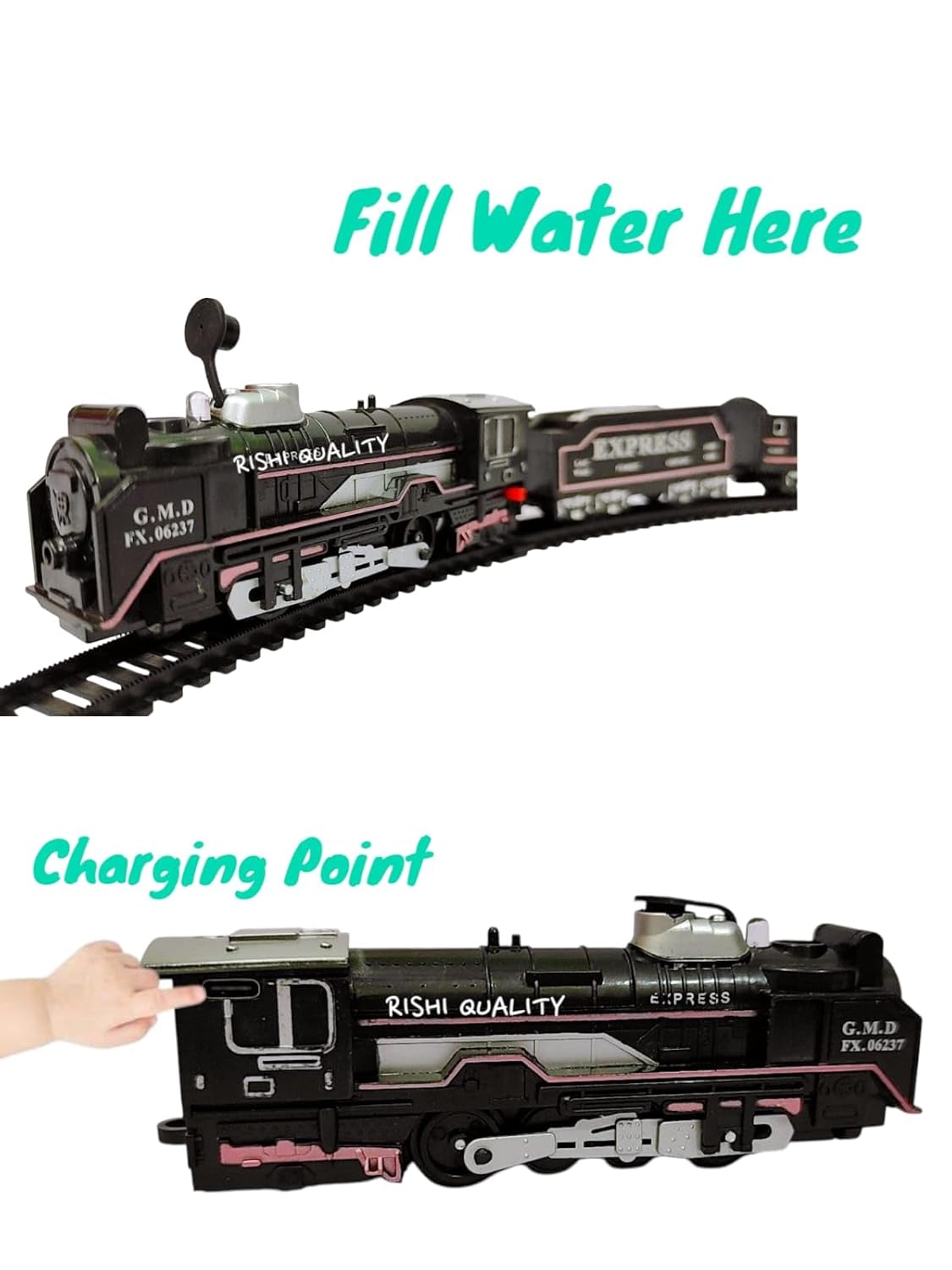 Rishi Quality Bump and Go Musical Smoke Toy Train with Lights
