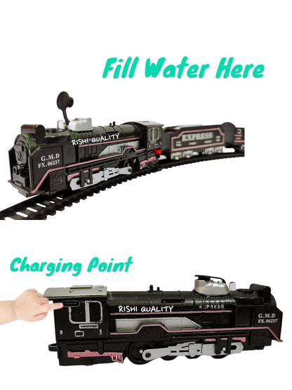 Rishi Quality Bump and Go Musical Smoke Toy Train with Lights