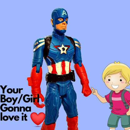 Marvel Avengers Captain America Titan Hero Blast Gear Action Figure with LED Light