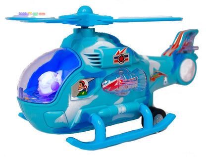 TOYVALA Musical Force Helicopter Bump and Go Lights and Music Toy