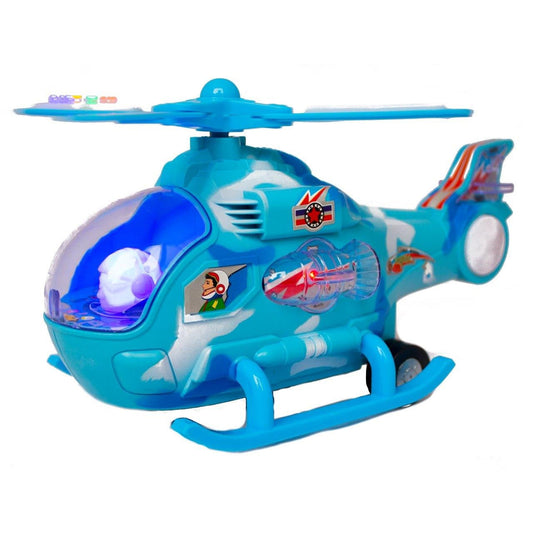 TOYVALA Musical Force Helicopter Bump and Go Lights and Music Toy