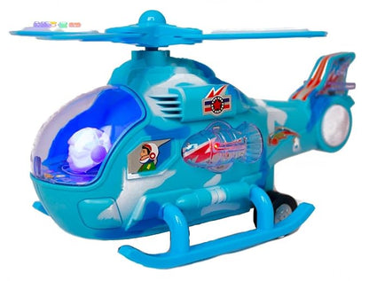 TOYVALA Musical Force Helicopter Bump and Go Lights and Music Toy