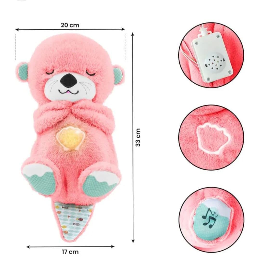 Breathing Otter Soothing Plush Toy with Rhythmic Motion and Music
