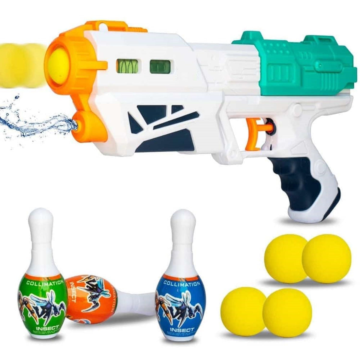Favrallo 2-in-1 Bowling & Water Shooting Gun Magic Blaster Toy