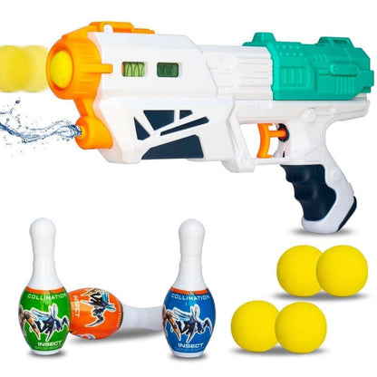 Favrallo 2-in-1 Bowling & Water Shooting Gun Magic Blaster Toy