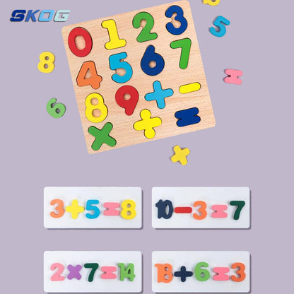 SKOG Wooden Numbers Learning Puzzle Board Kids Toy