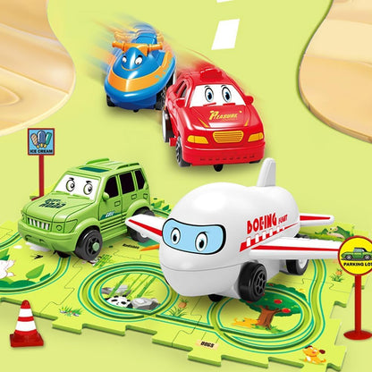 DIY Assembling Electric Trolley Puzzle Track Car Race Set