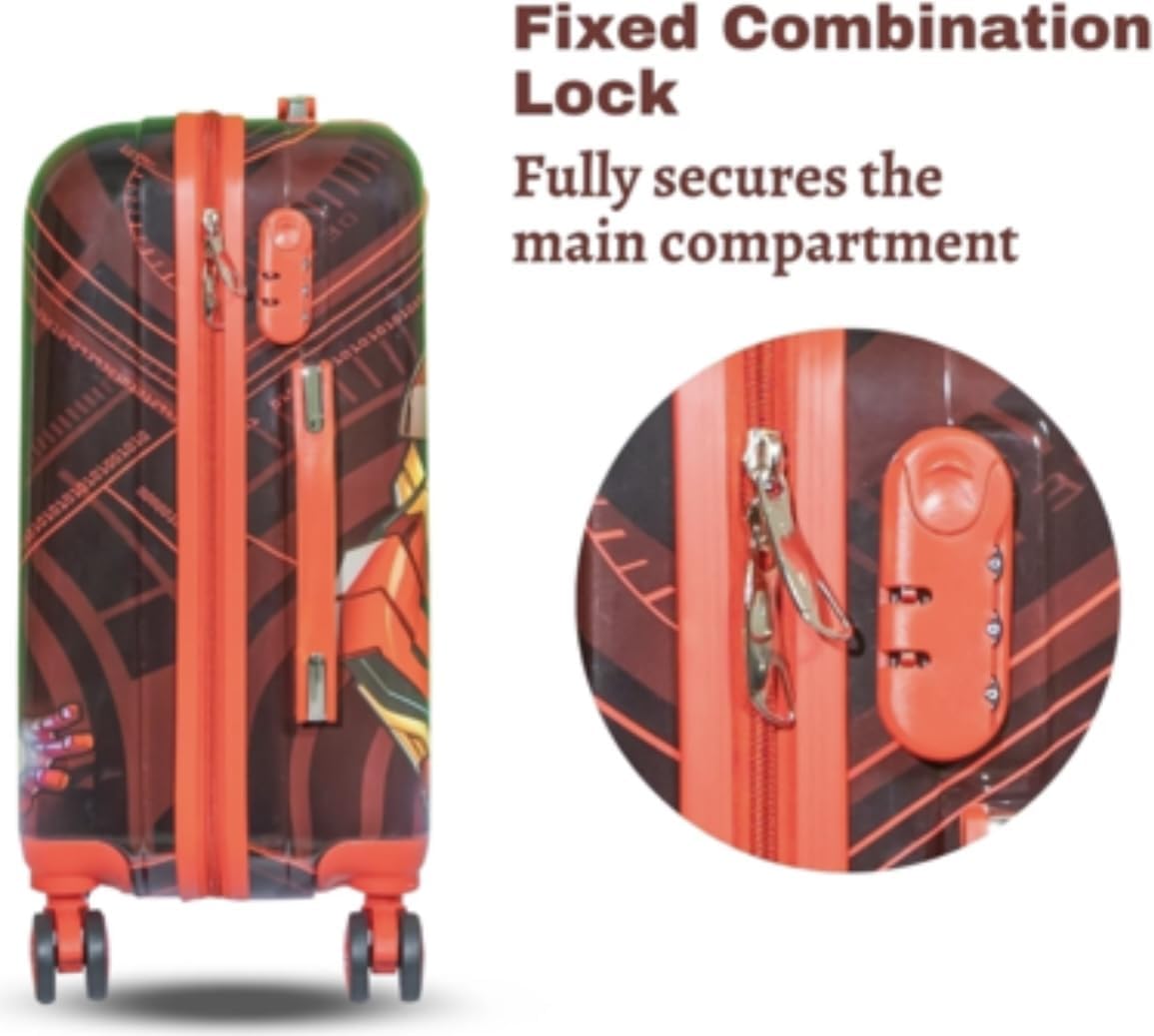 ADSON Iron Man 16-Inch Hardsided Kids Trolley Luggage with 360° Spinner Wheels