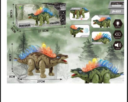 Jy4025 Electric Walking Stegosaurus Dinosaur Sound Light Toy