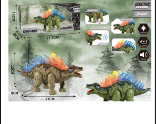 Jy4025 Electric Walking Stegosaurus Dinosaur Sound Light Toy