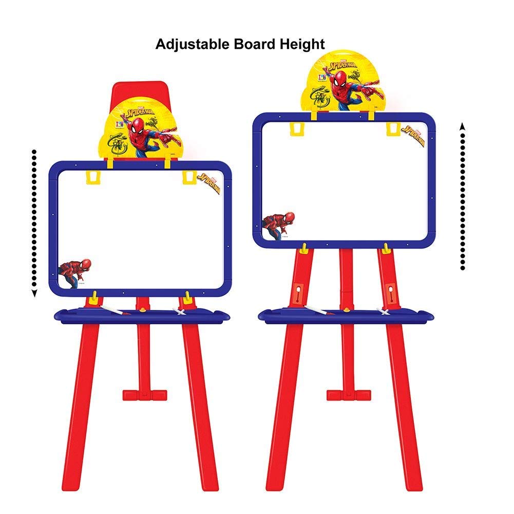 Kidivo Plastic Adjustable Height Magnetic 8 in 1 Double Sided Easel Board