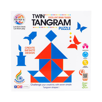 RATNA'S 1401 Twin Tangram Puzzle Game Toy