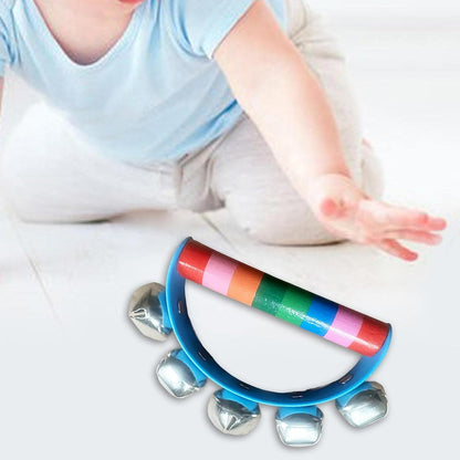 URJIX Wooden Tambourine Musical Toy Set of 4