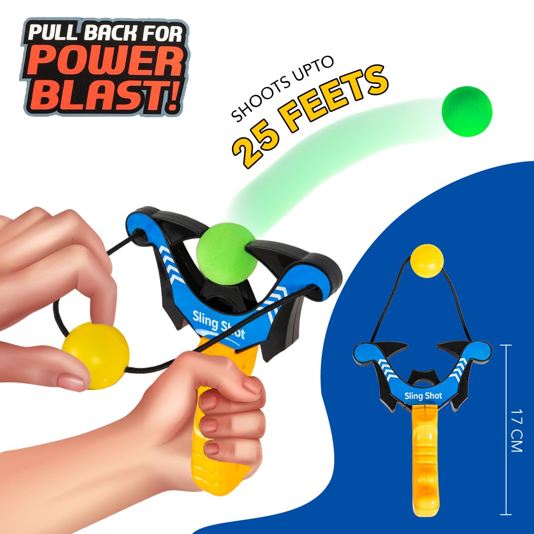 RATNA'S 7568 Foam Blast Sling Shot Launcher Set Toy