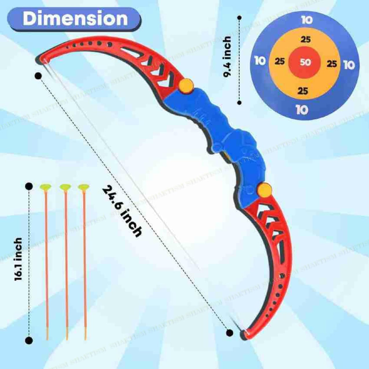 SHAKTISM Archery Set for Kids Target Board Bow and Arrow Toy