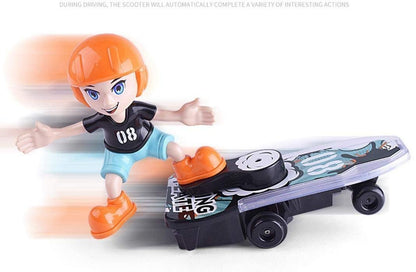 FunBlast Sliding Plate Stunt Scooter Skateboard Light Music Toy