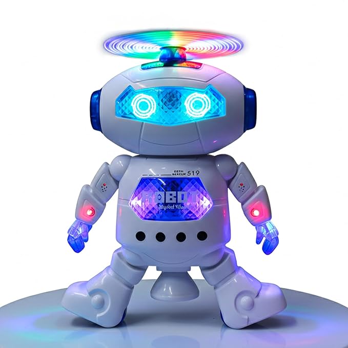 Vibrant Dancing Robot Toy for Kids: 3D Lights, Music, Spinning Fun