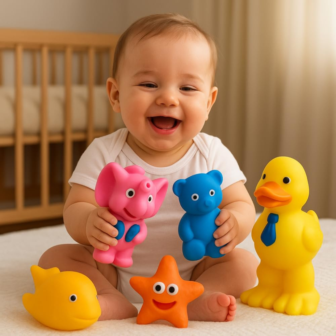 Animal Squeeze Bath Toys 6 Pcs Set