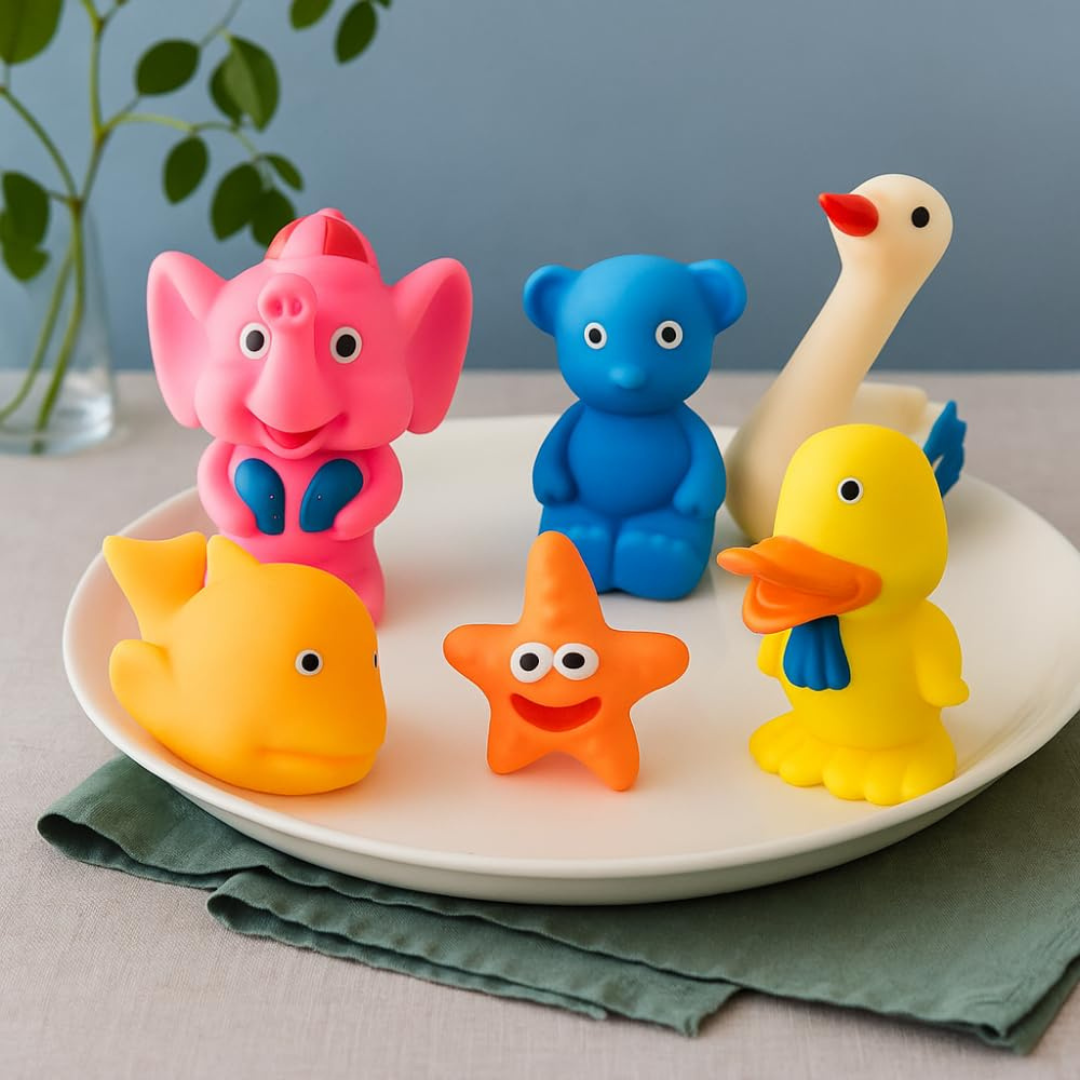 Animal Squeeze Bath Toys 6 Pcs Set