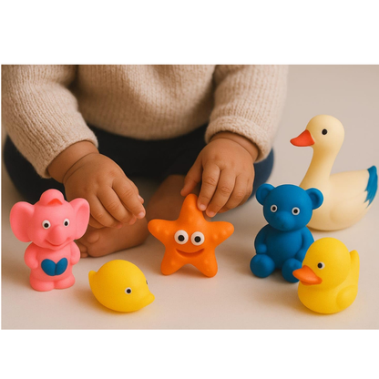 Animal Squeeze Bath Toys 6 Pcs Set