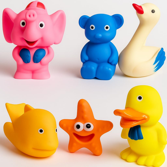 Animal Squeeze Bath Toys 6 Pcs Set