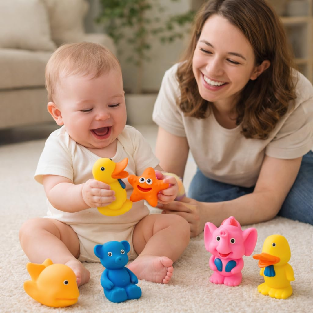 Animal Squeeze Bath Toys 6 Pcs Set