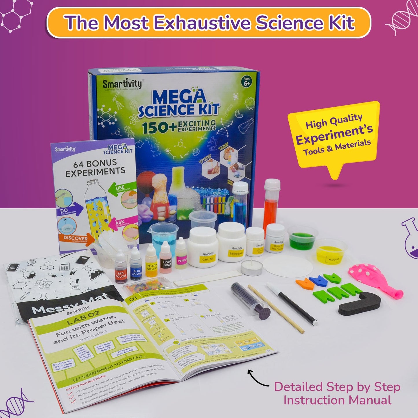 Smartivity Mega Science Kit: 150+ Fun DIY Experiments Ages 6-10