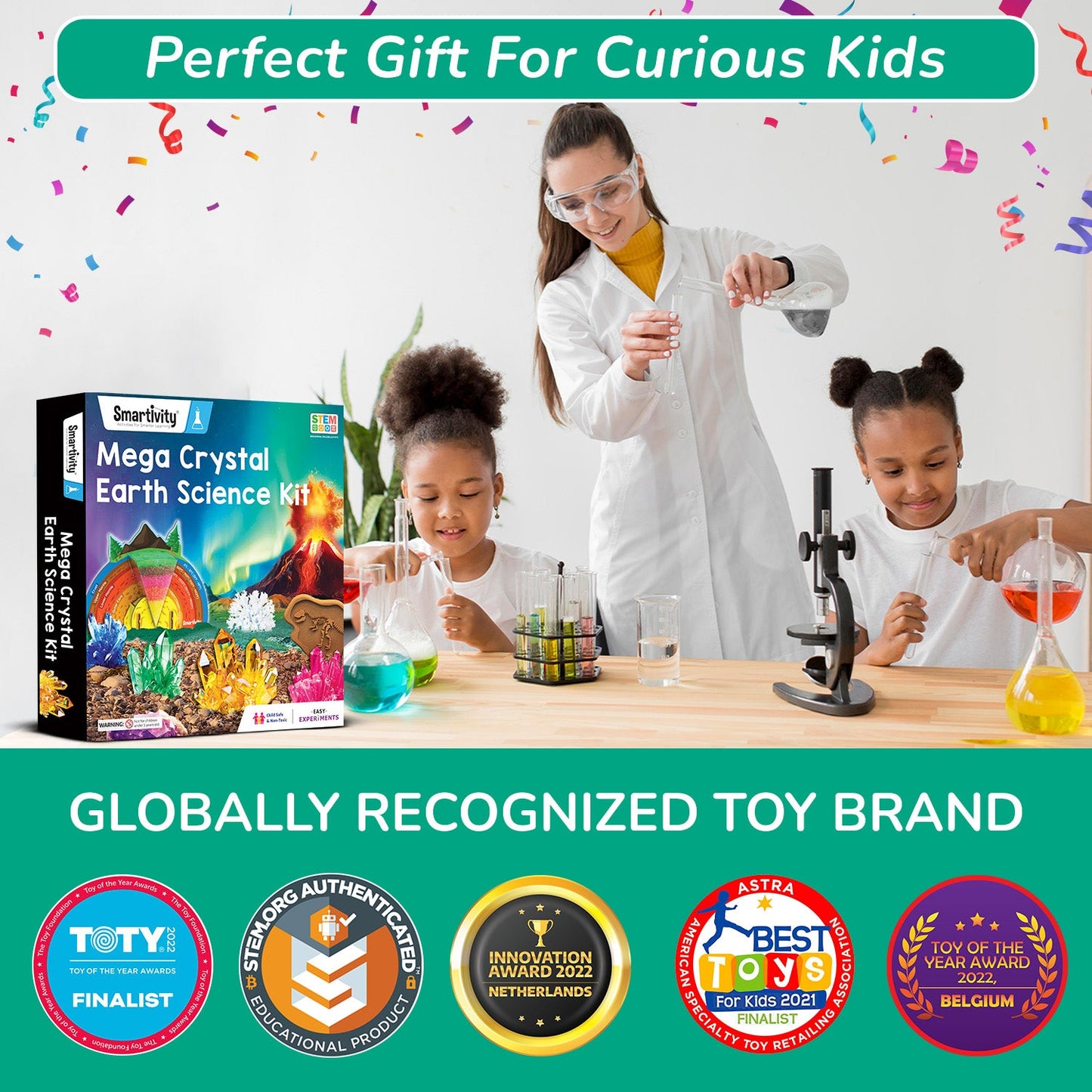 Mega Crystal Earth Science Kit for Kids 8-14 STEM Learning Toy