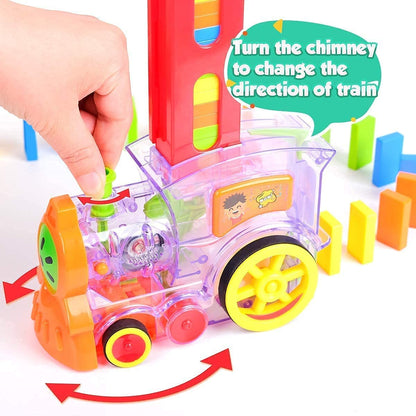 OCTRA Automatic Domino Train: Sound, Light, Colorful Brick Laying Fun