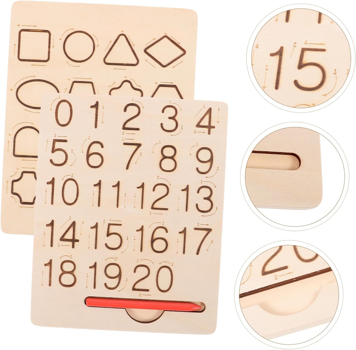 Little Mind Double-Sided Wooden Tracing Board: Numbers, Letters, Shapes for Toddlers