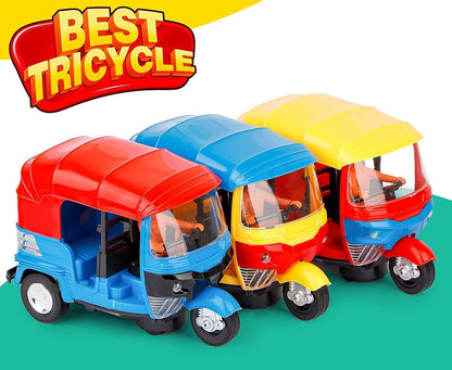Battery Operated Auto Rickshaw Toy with LED Lights and Sound