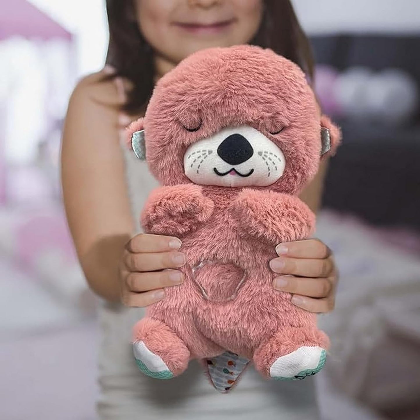 Breathing Otter Soothing Plush Toy with Rhythmic Motion and Music