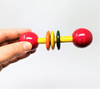 A&A Kreative Wooden Rattle Handcrafted Toddler Toy
