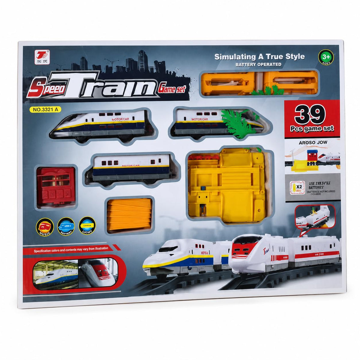 Mivyaa World SPEED001 Battery Operated 39-Piece Train Set Toy