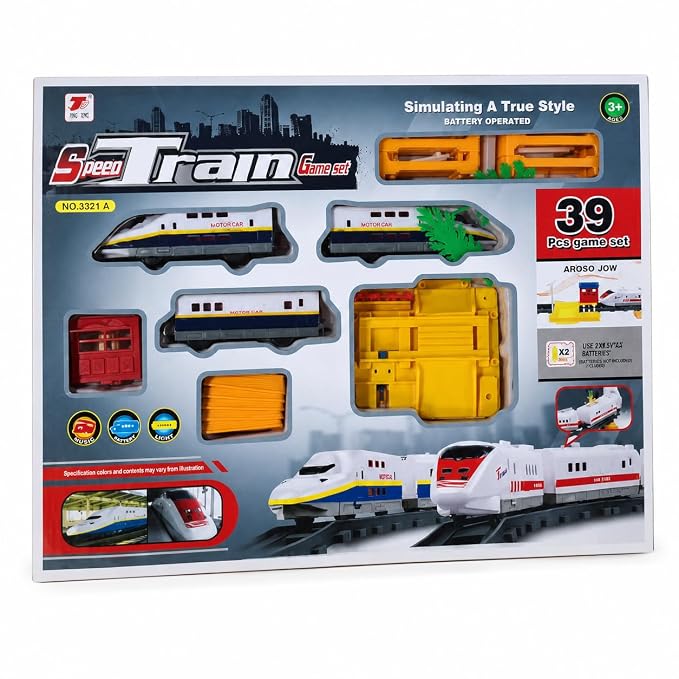 Mivyaa World SPEED001 Battery Operated 39-Piece Train Set Toy